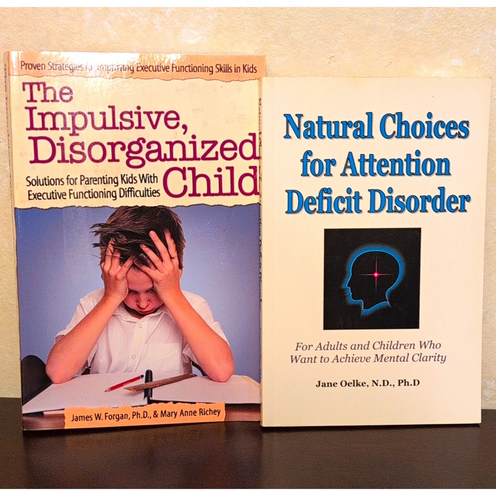 Natural Choices for Attention Deficit Disorder + Impulsive Child Book Lot 2 PB